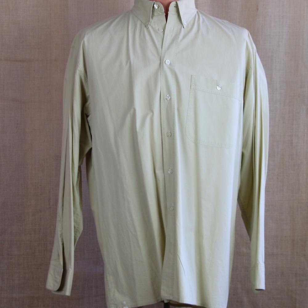 JAEGER Luxury Cotton Pale Chartreuse Shirt